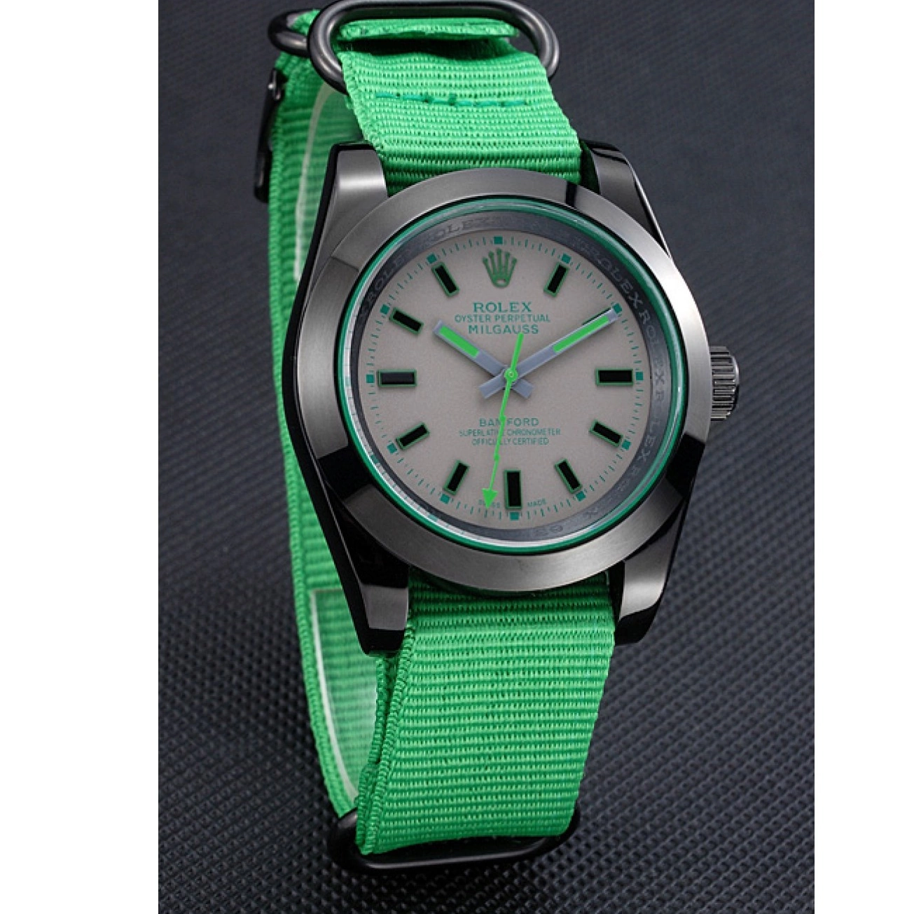 Rolex aaa copy Rolex Milgauss Strap Bamford Green 622004 Nylon 0719